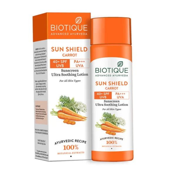 biotique sunshield carrot 120ml front